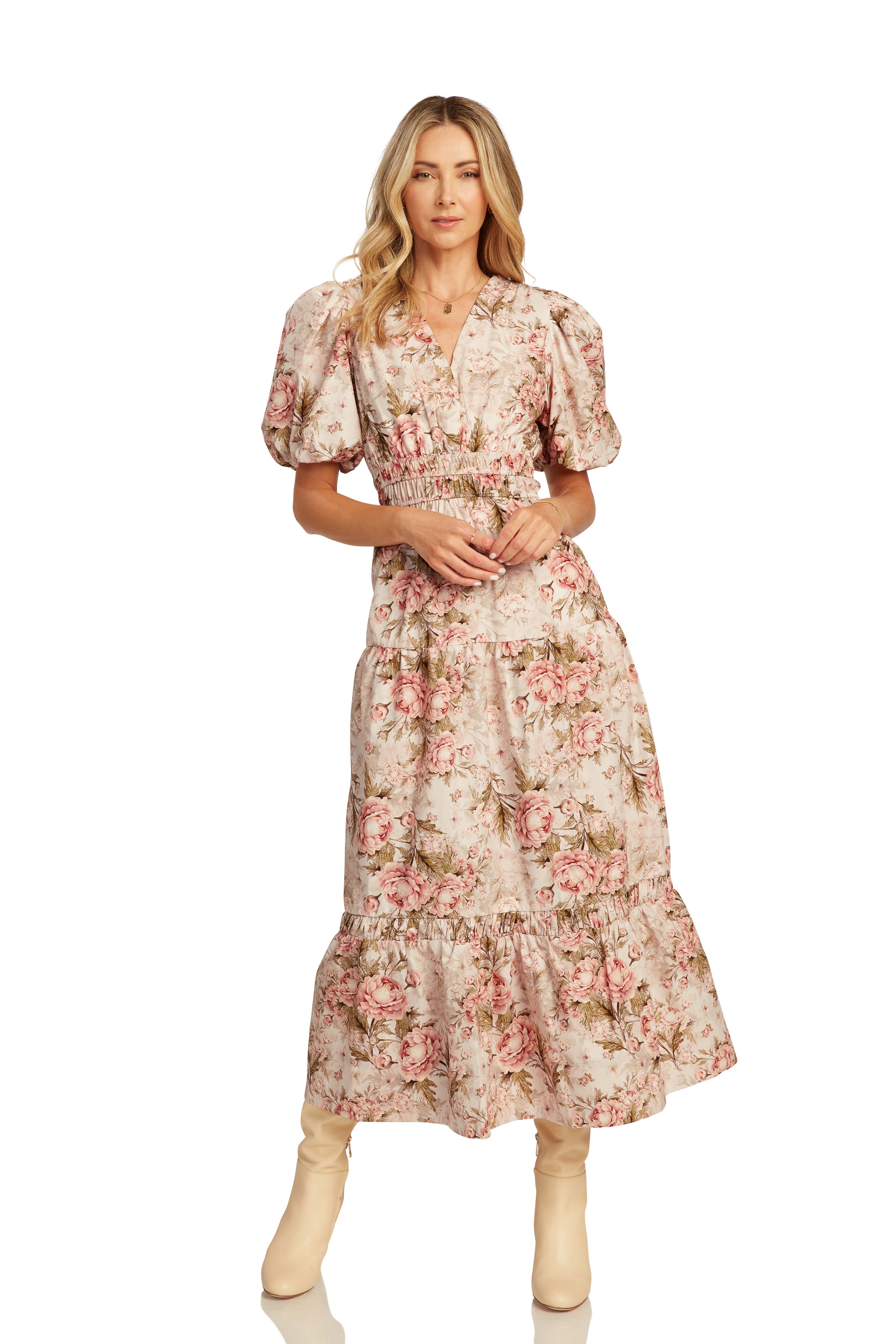 MAGGIE DRESS ROSE FLORAL