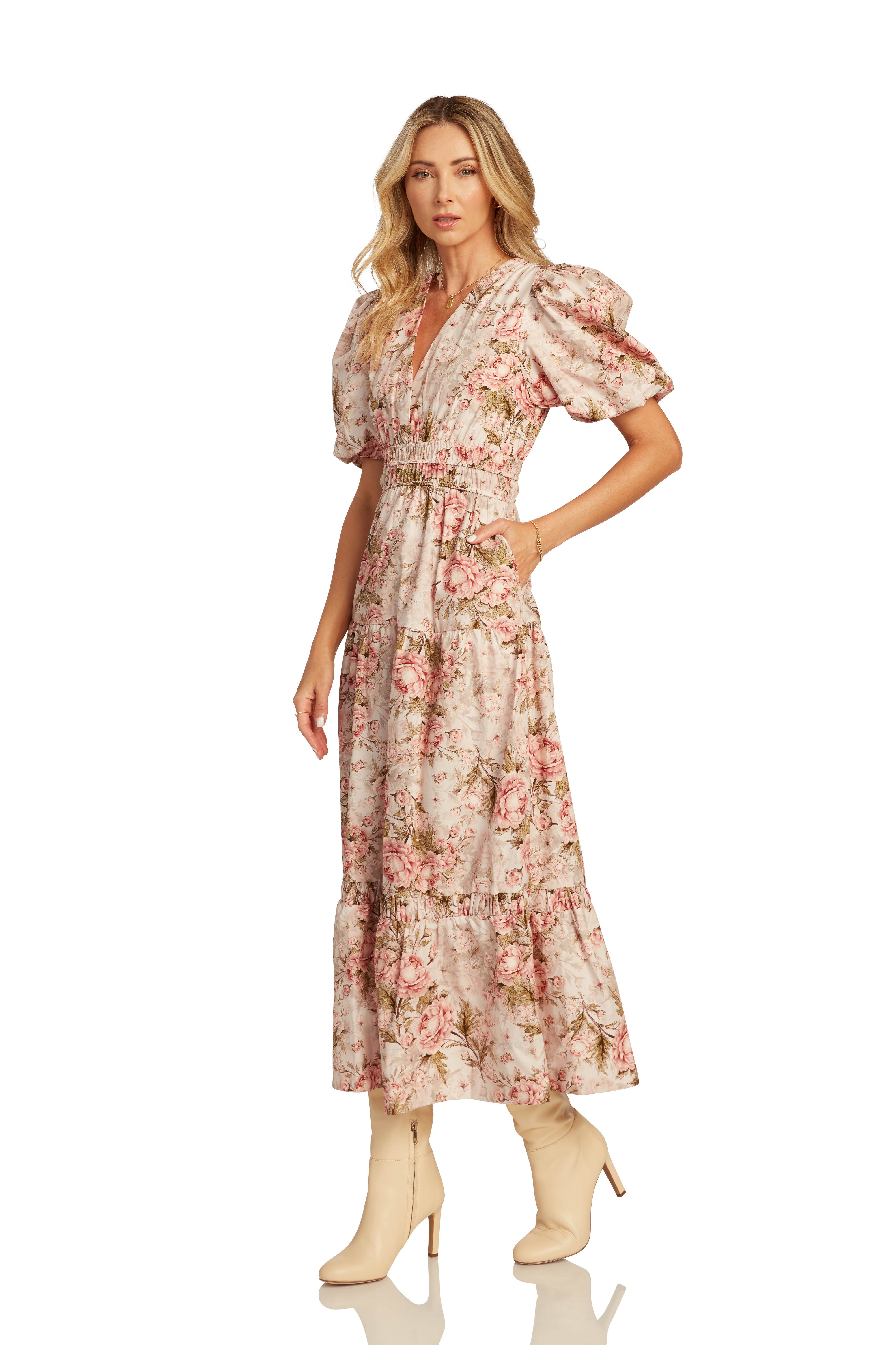 MAGGIE DRESS ROSE FLORAL