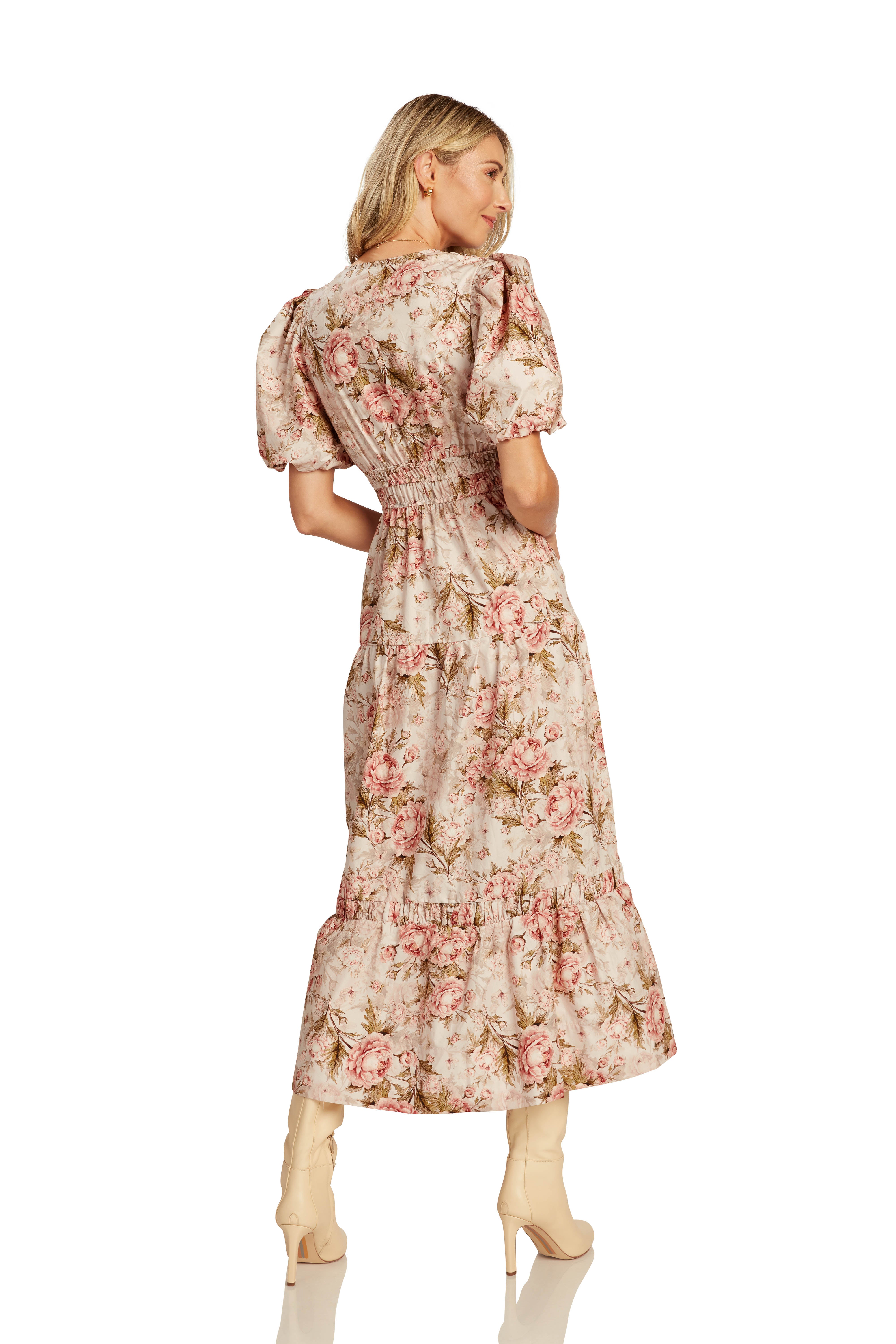 MAGGIE DRESS ROSE FLORAL