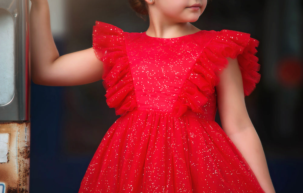 MILLY DRESS SPARKLE CRIMSON