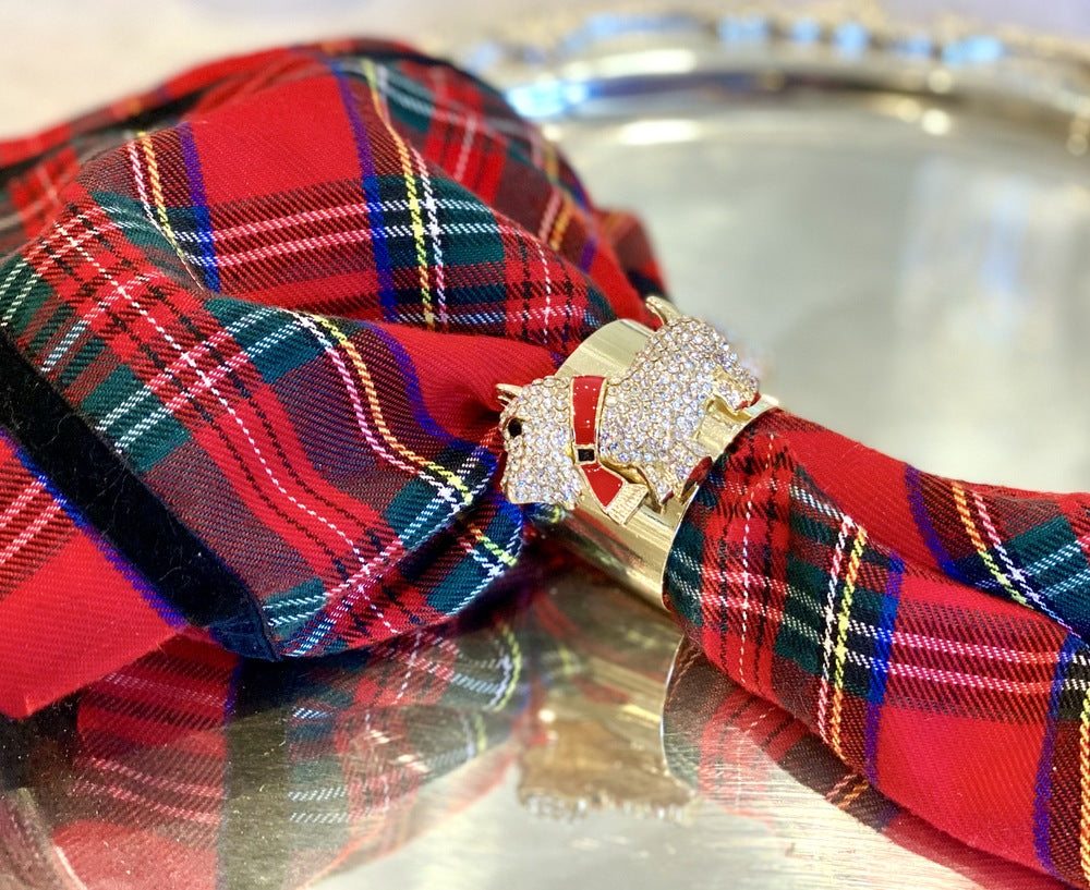 SCOTTIE DOG NAPKIN RING SET OF 2