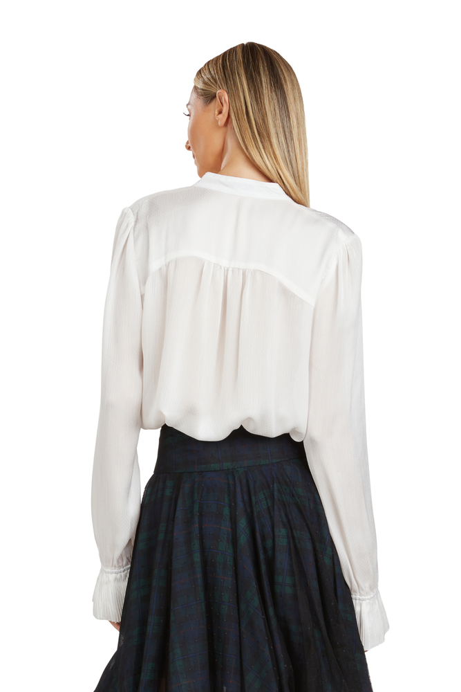 MAYA TUXEDO BLOUSE WHITE