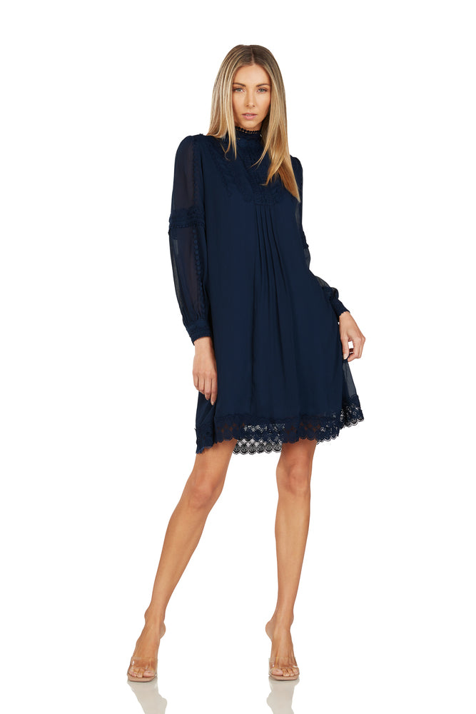 THEODORA SHIFT DRESS NAVY