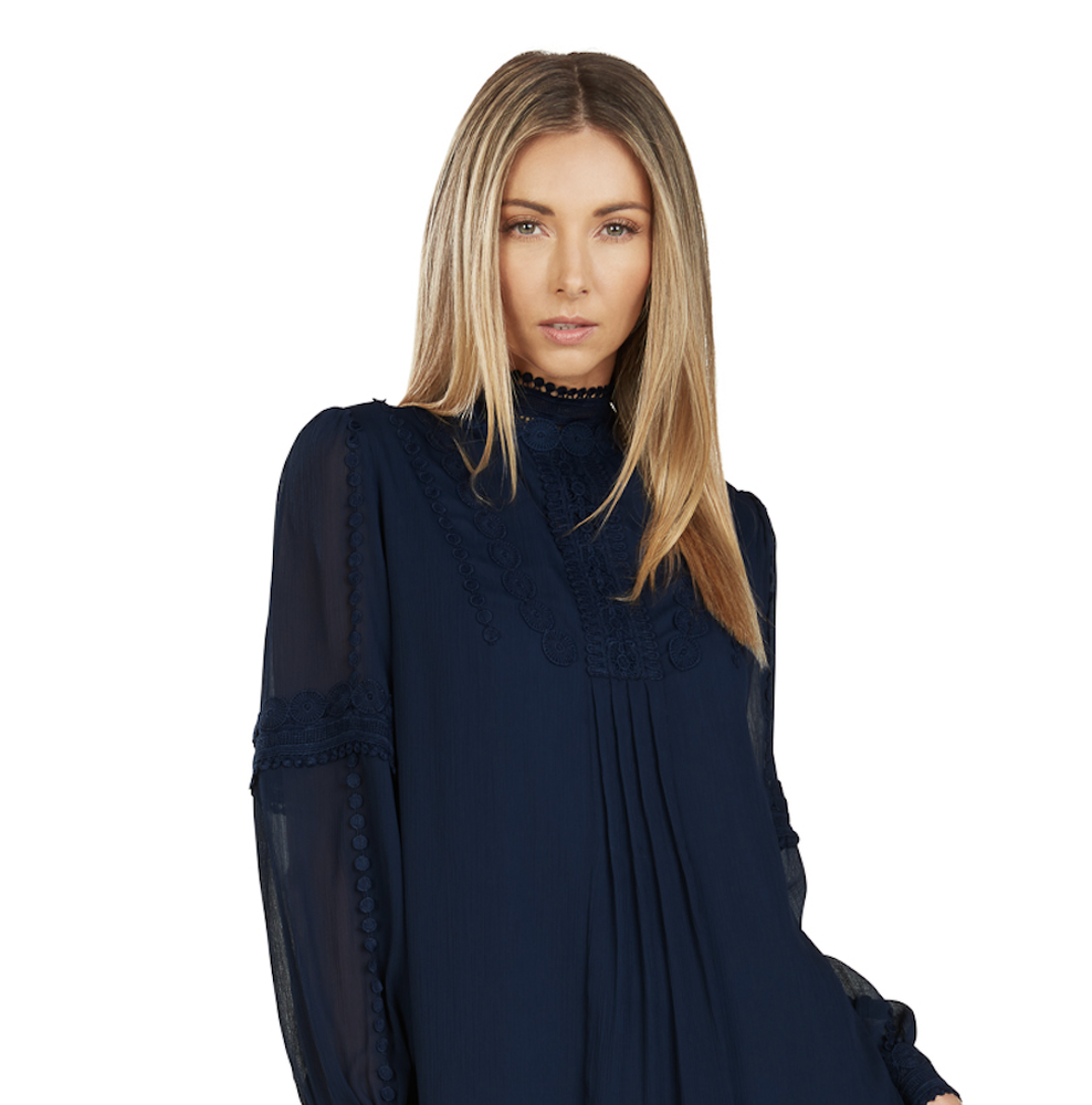 THEODORA SHIFT DRESS NAVY