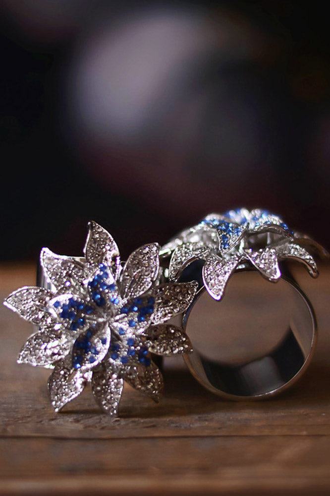 LA FLEUR BLEUE NAPKIN RING SET OF 2