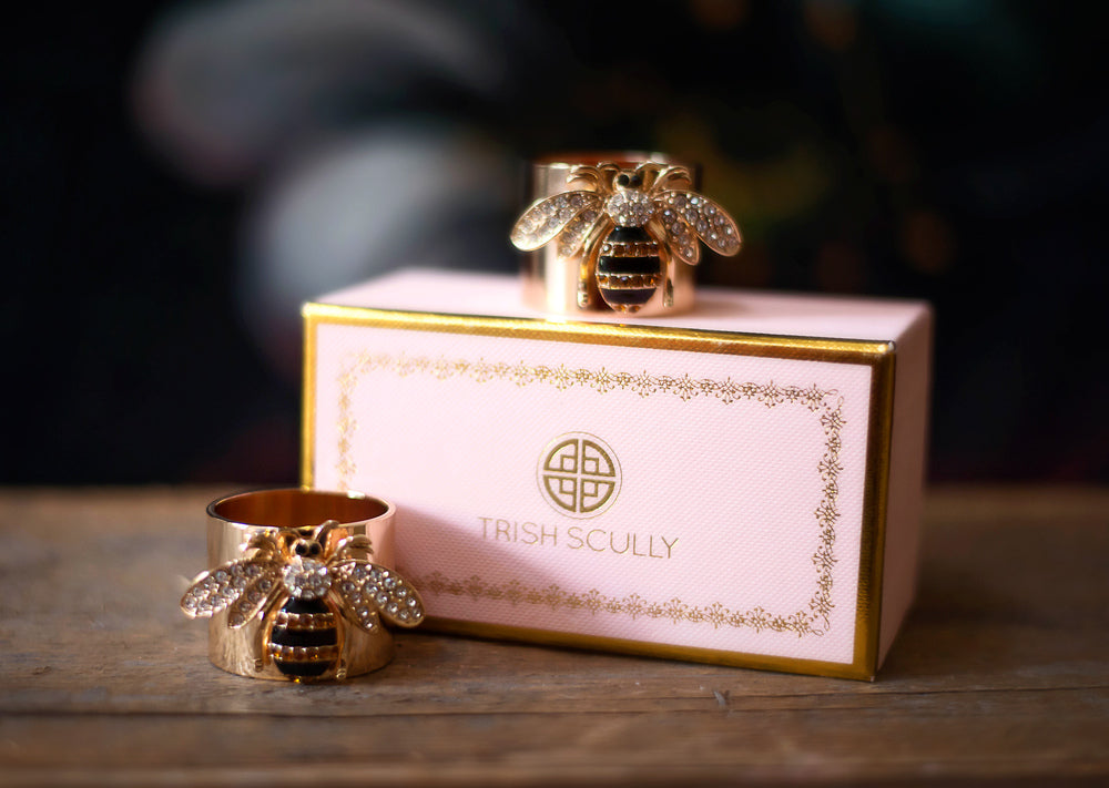 QUEEN BEE NAPKIN RING SET OF 2