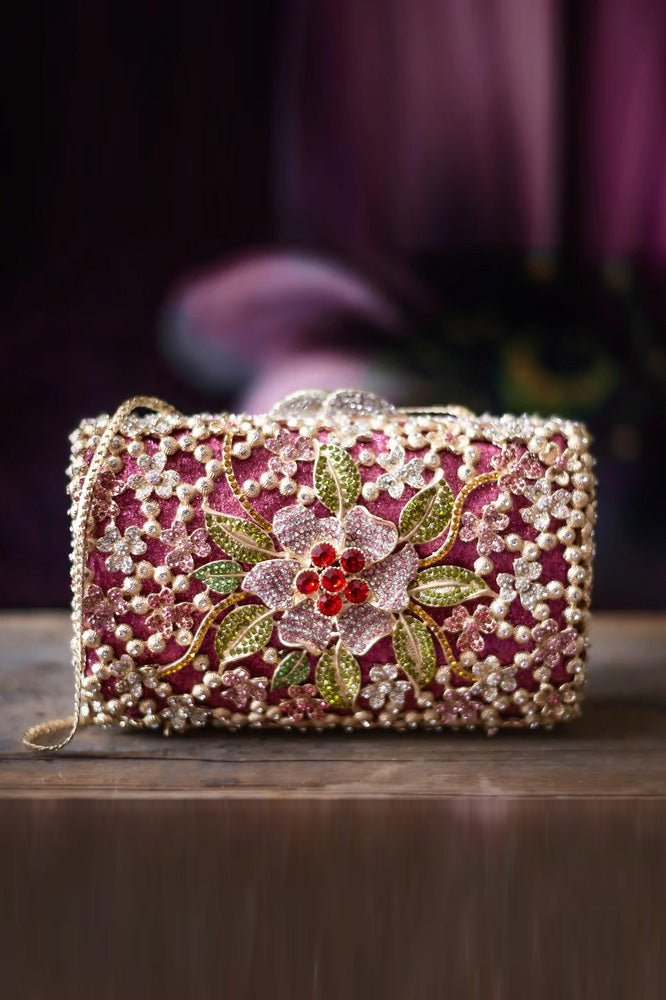 LA ROSA BRILLANTE PAVE CLUTCH