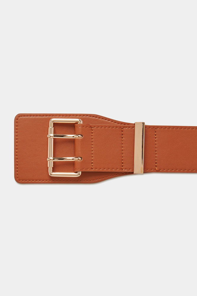 NAYA WIDE LEATHER BELT SADDLE