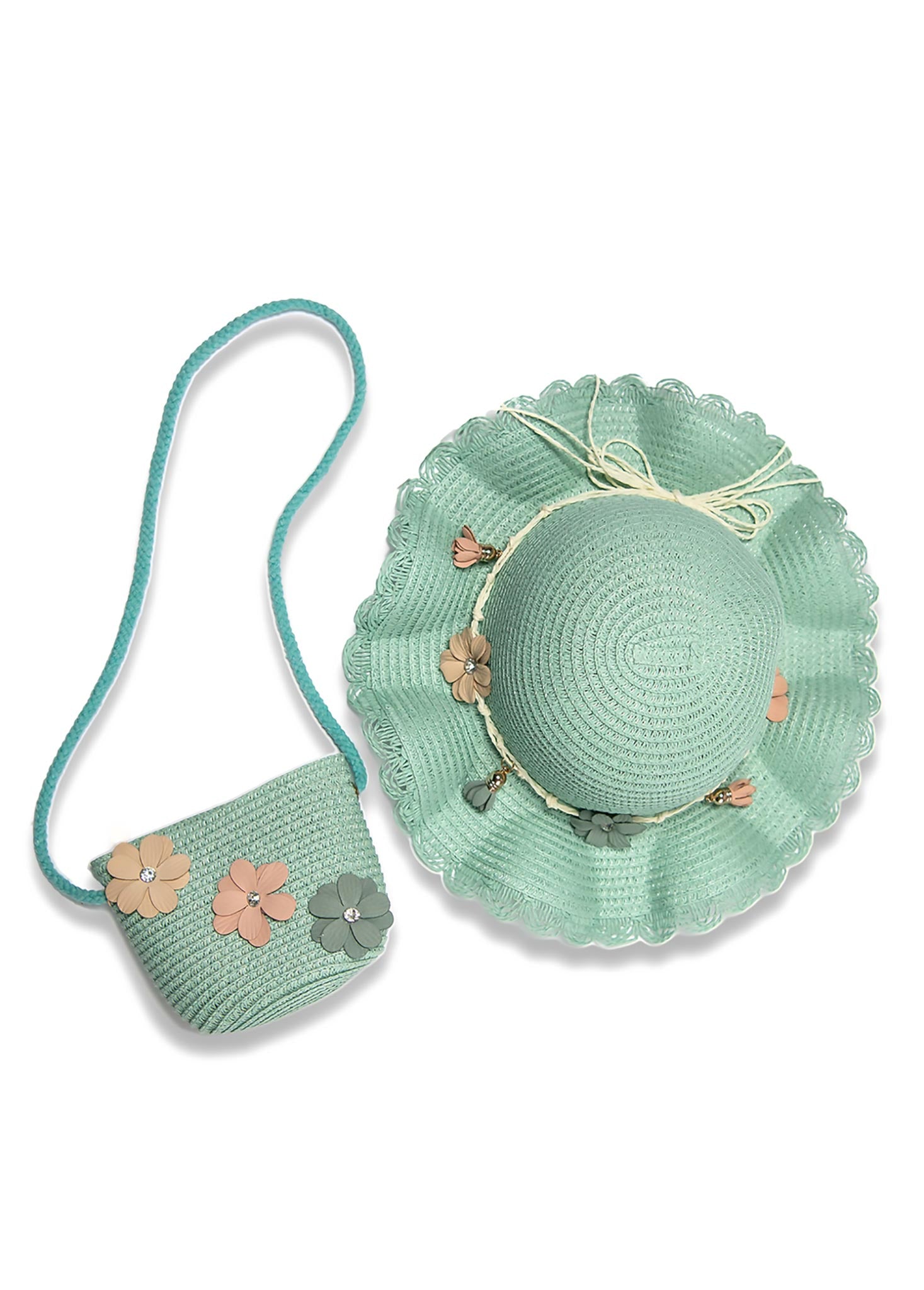 DAISY HAT & PURSE SET BLUE