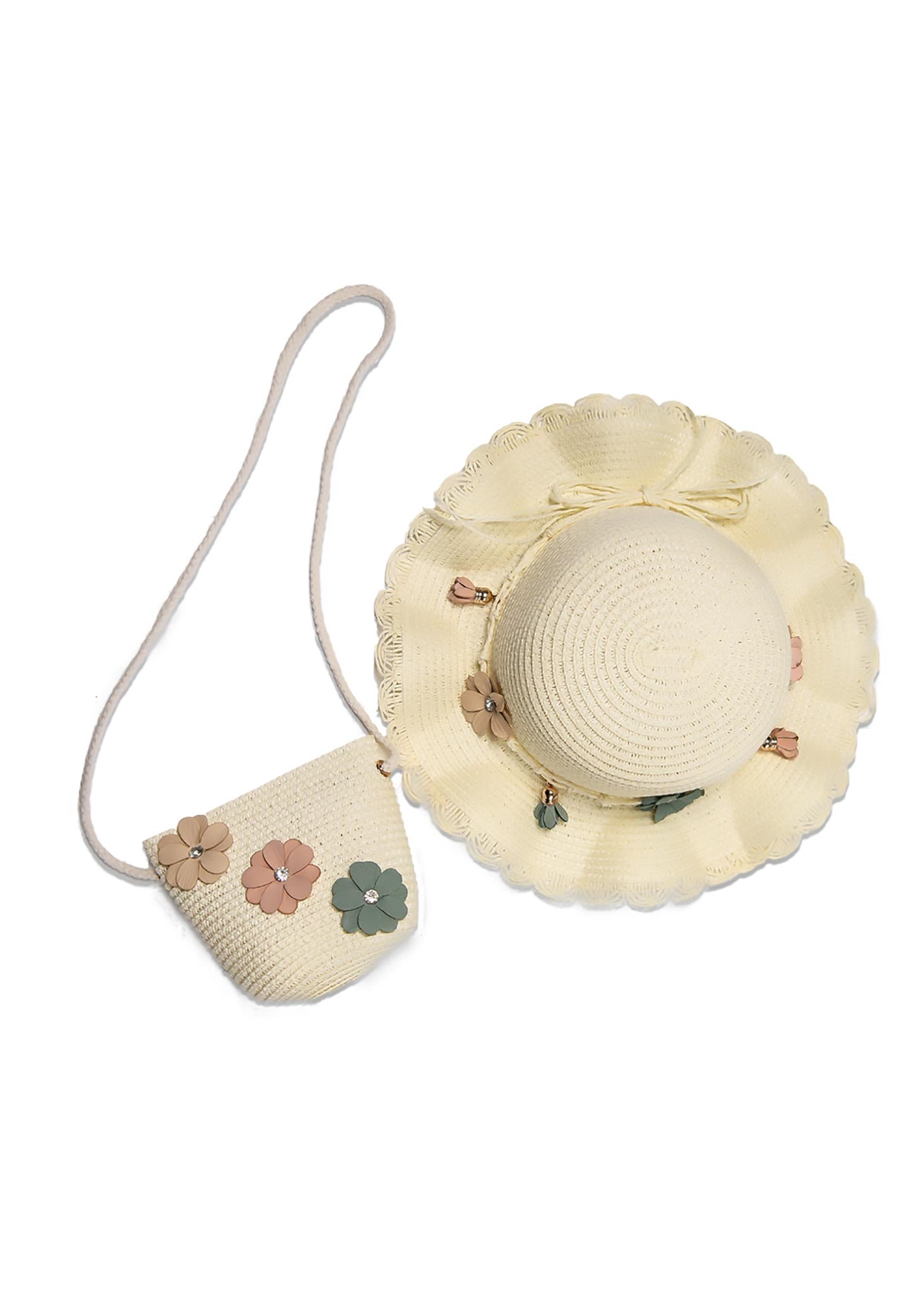 DAISY HAT & PURSE SET IVORY