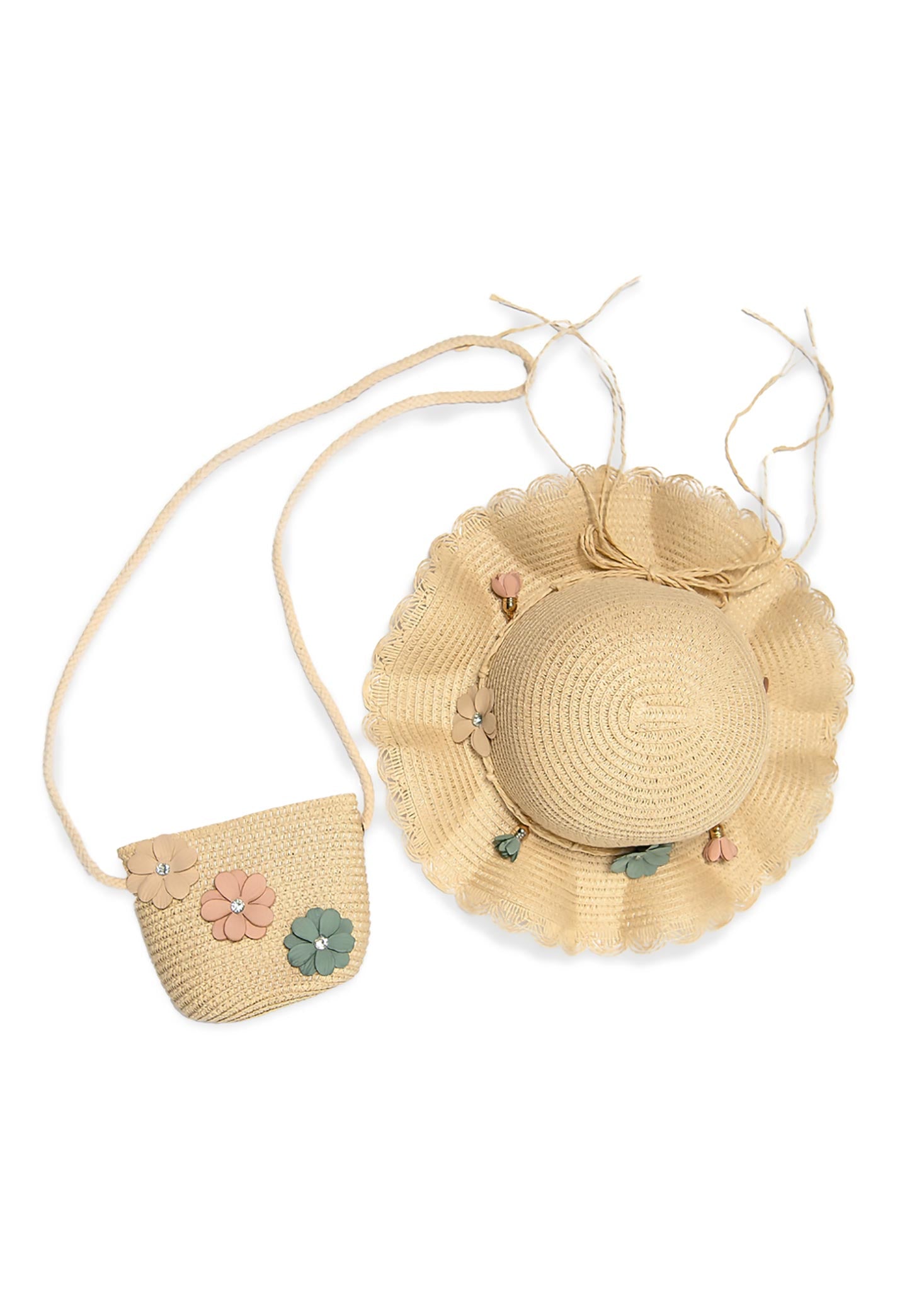 DAISY HAT & PURSE SET NATURAL