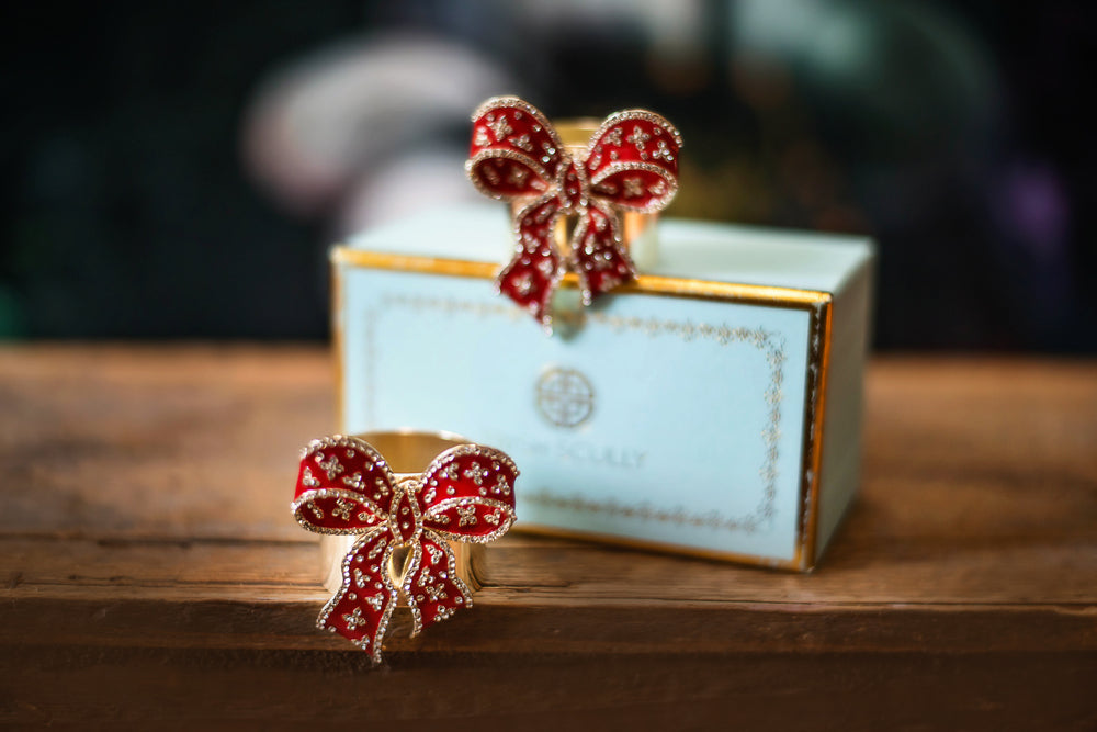 CRIMSON BOW SET OF 2