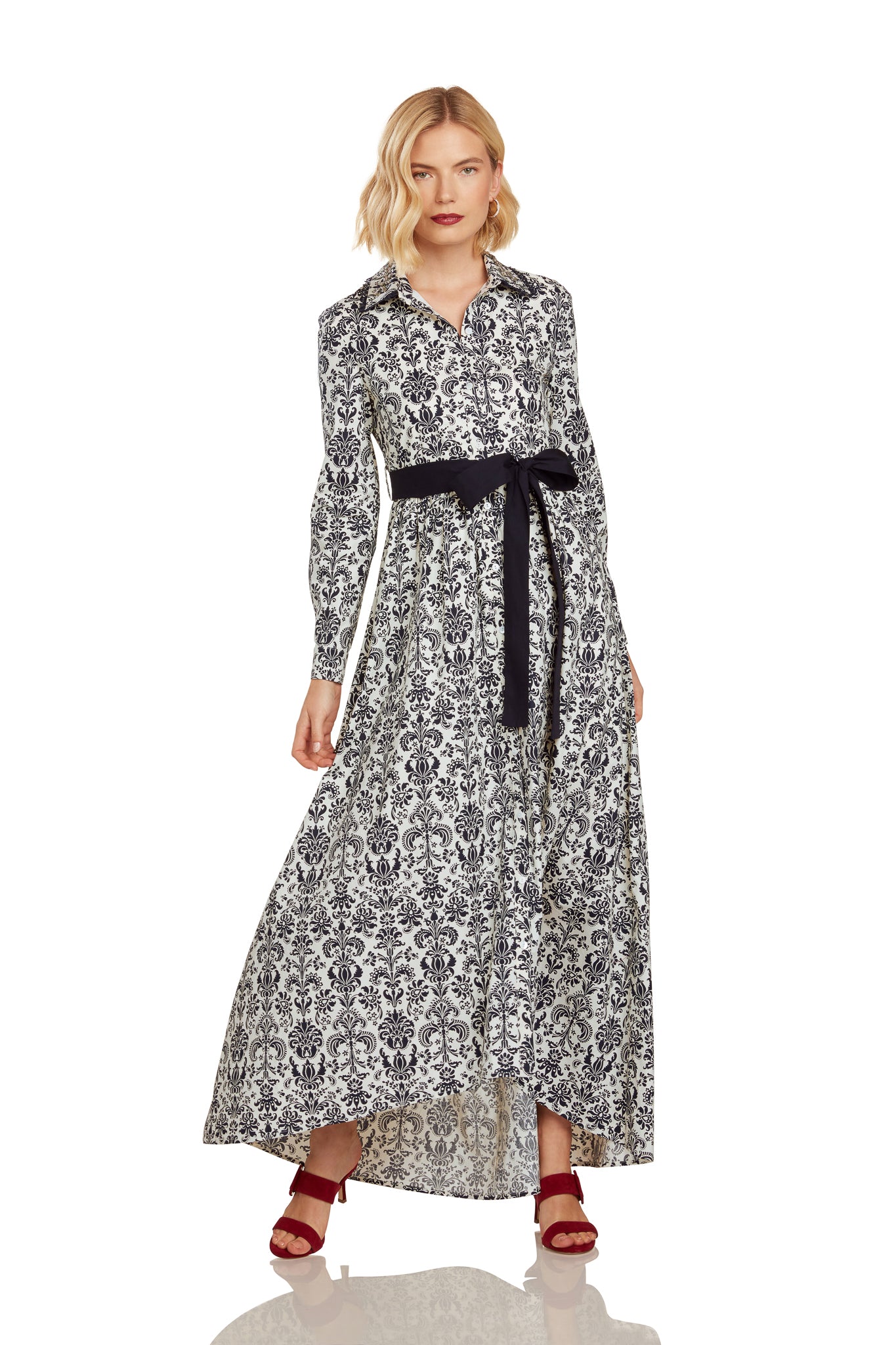 CONSTANCE MAXI DRESS NAVY DAMASK