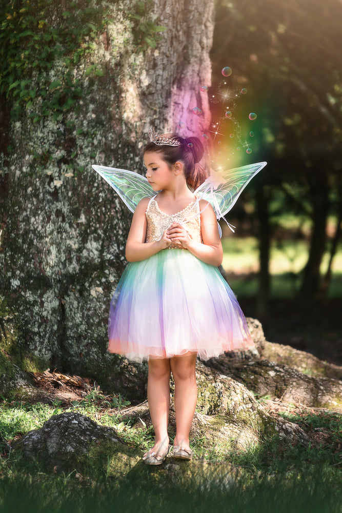 FAIRY DRESS, WINGS & WAND SET-3PC