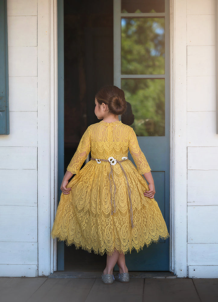 BELLA RAFAELA DRESS & BELT SET SUNFLOWER