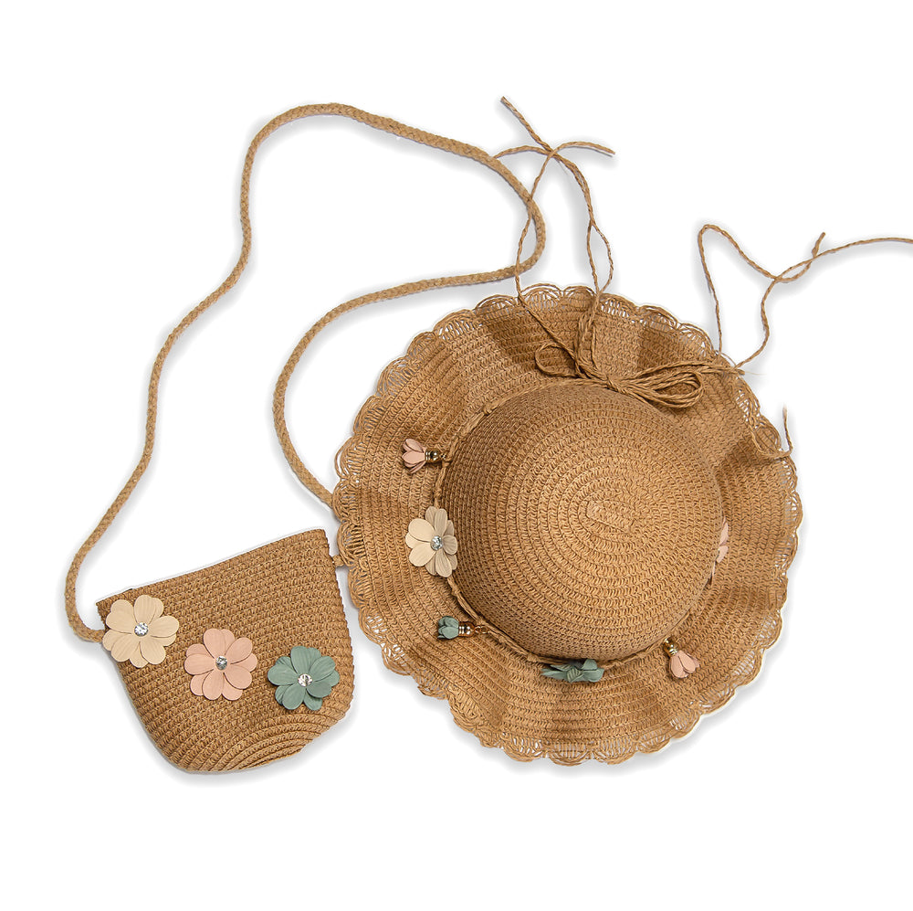 DAISY HAT & PURSE SET MOCHA