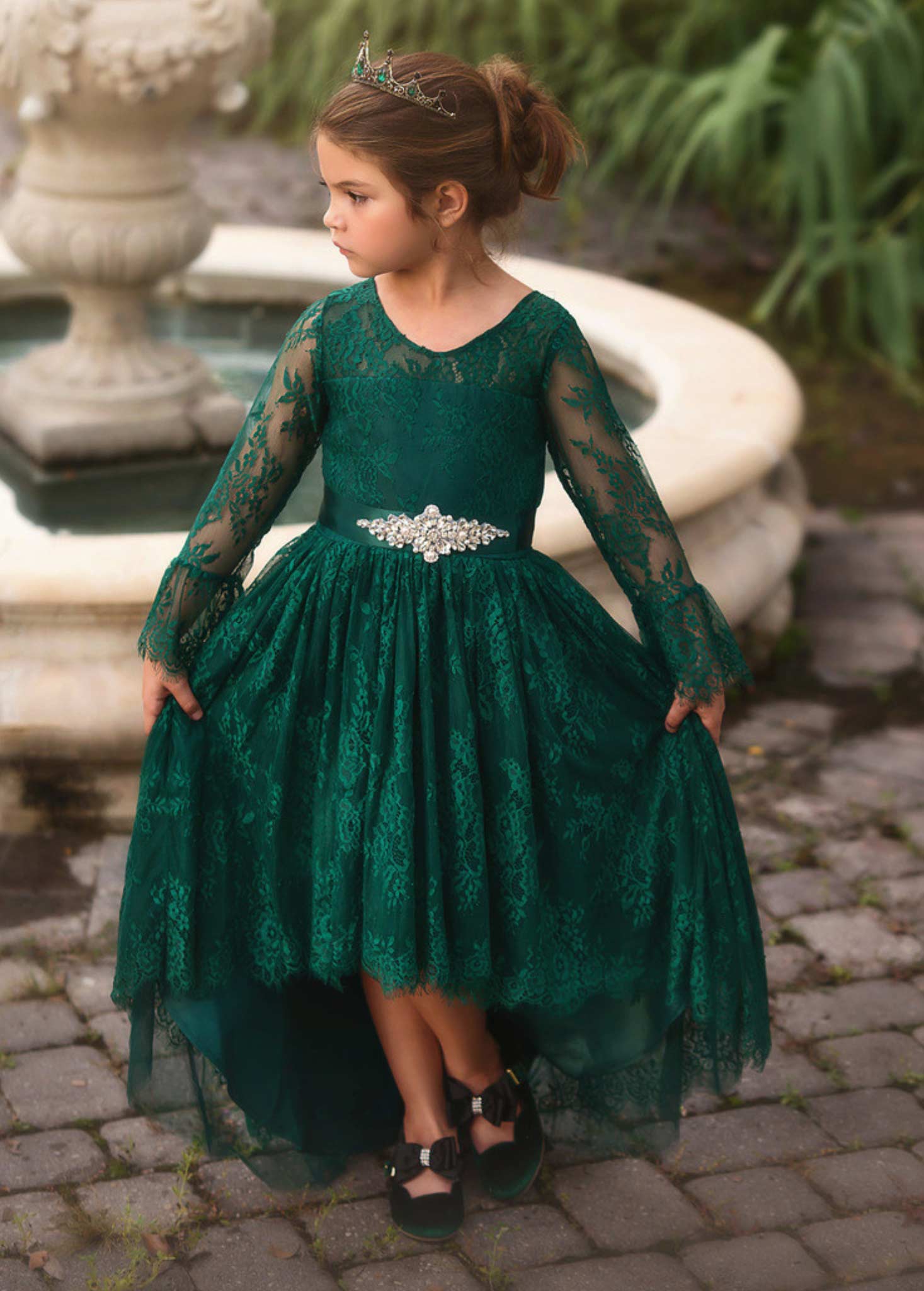 AINSLEY DRESS & BELT SET EMERALD