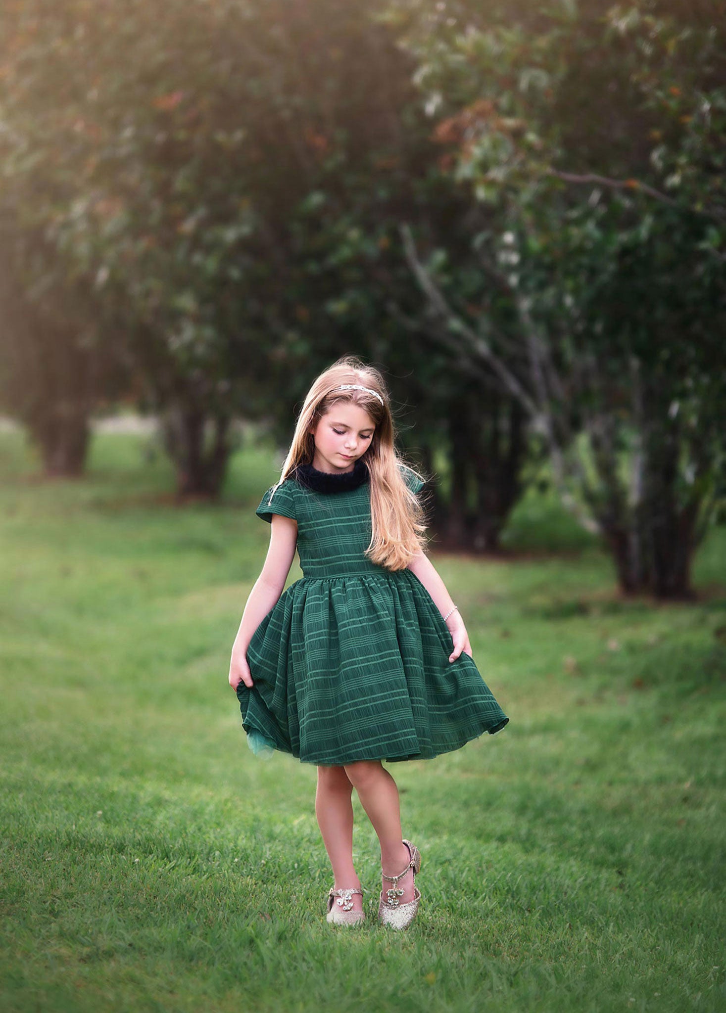 EVANGELINE DRESS EMERALD