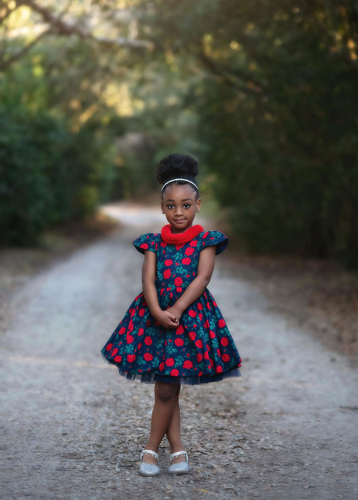 EVANGELINE DRESS NAVY ROSE FLORAL