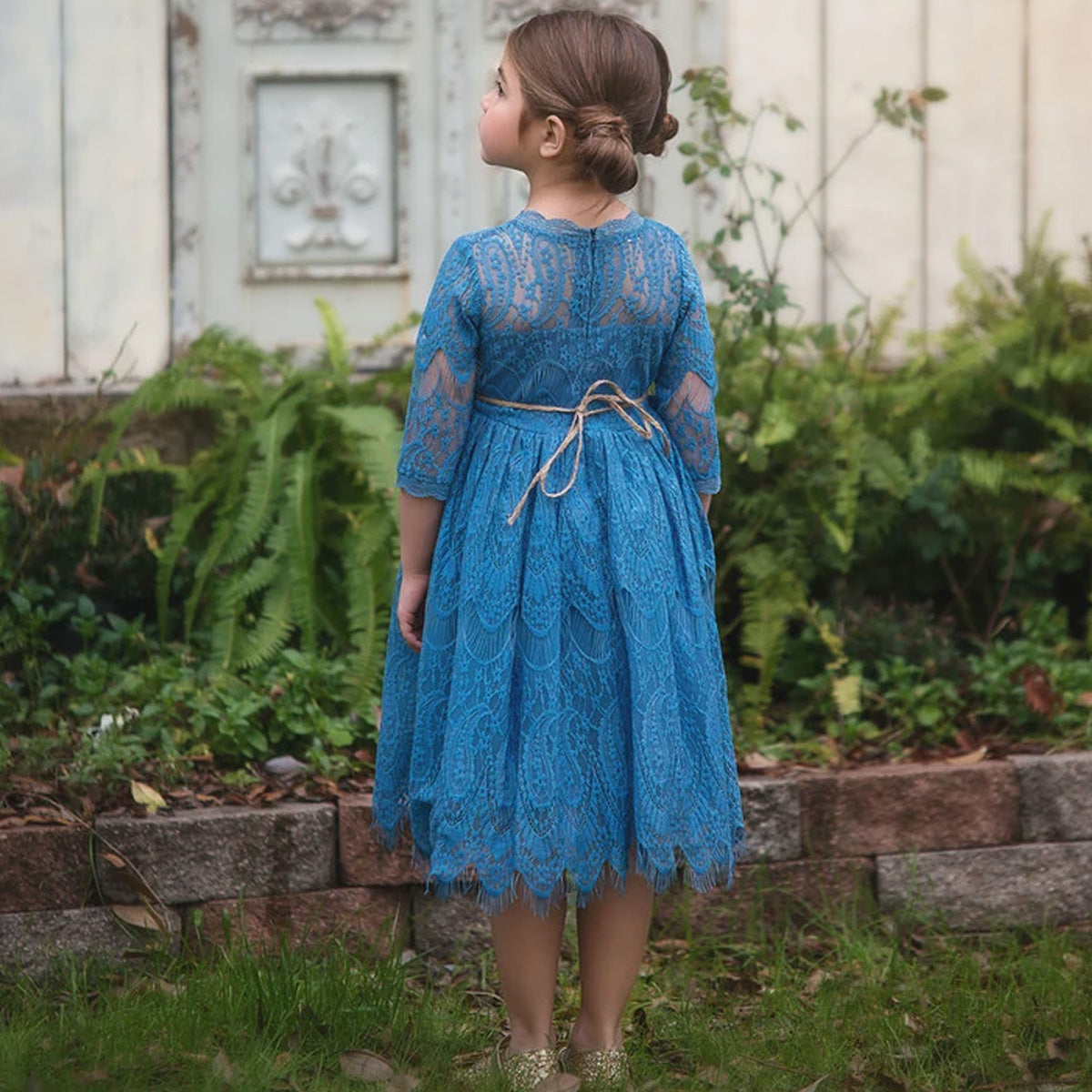 BELLA RAFAELA DRESS & BELT SET CAROLINA BLUE