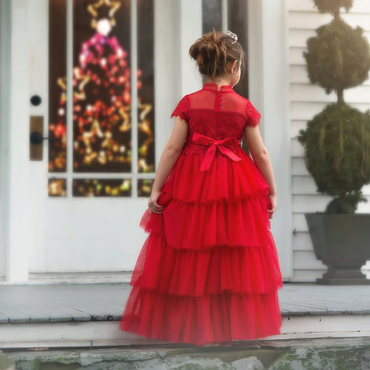 ARIANA GOWN & BELT SET CRIMSON