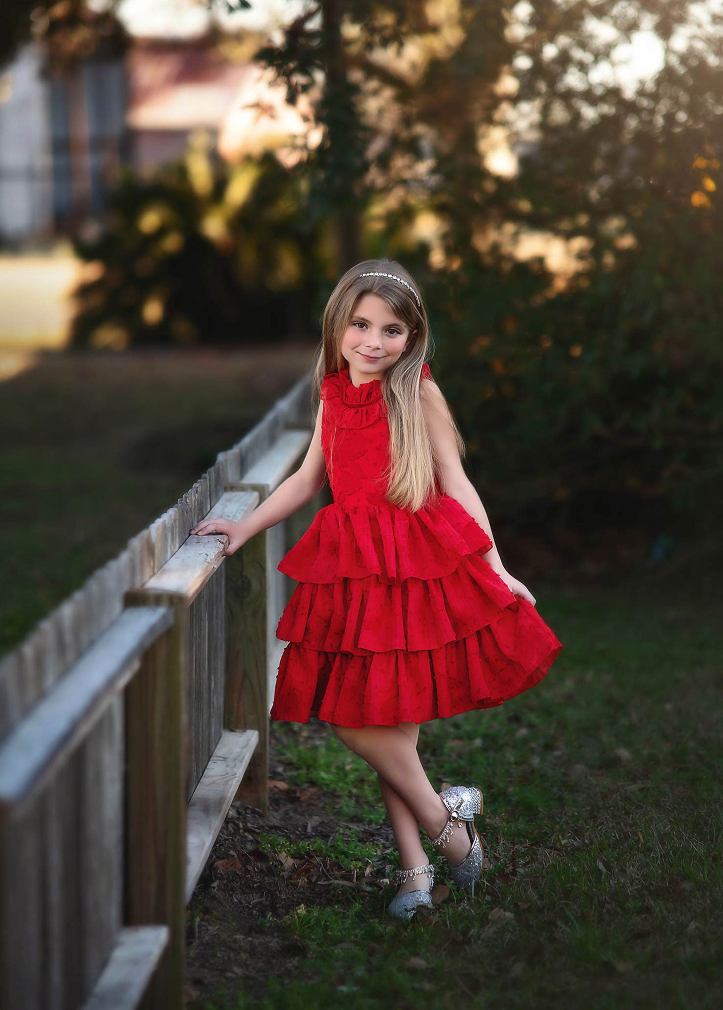 JOELLE DRESS CRIMSON