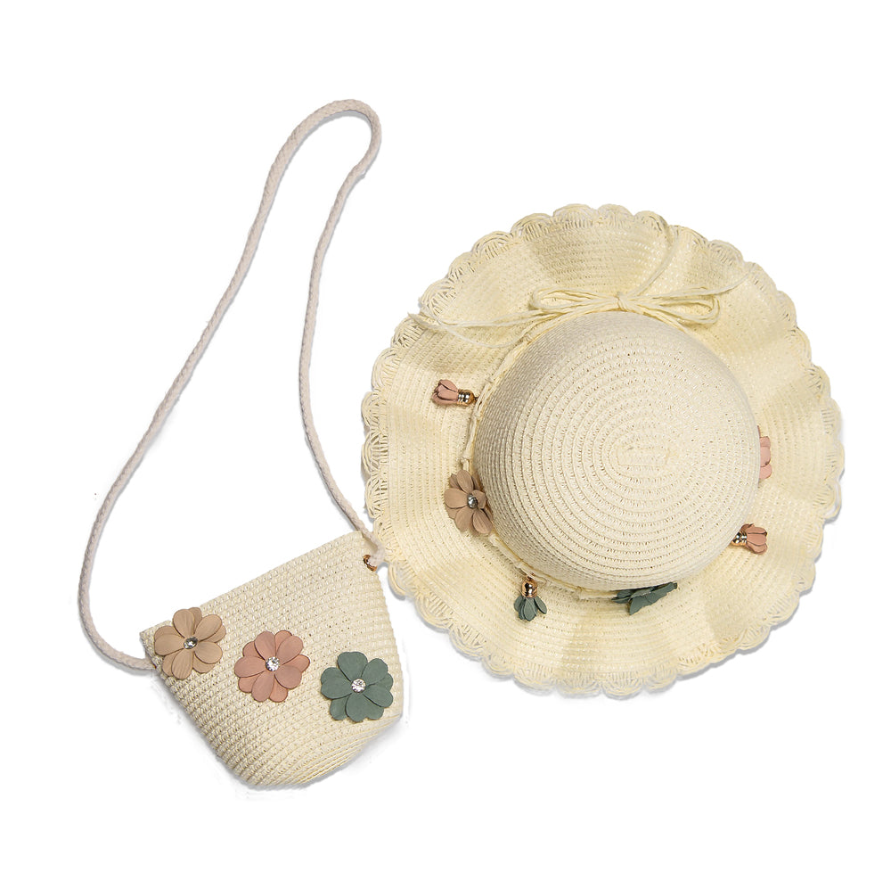 DAISY HAT & PURSE SET IVORY