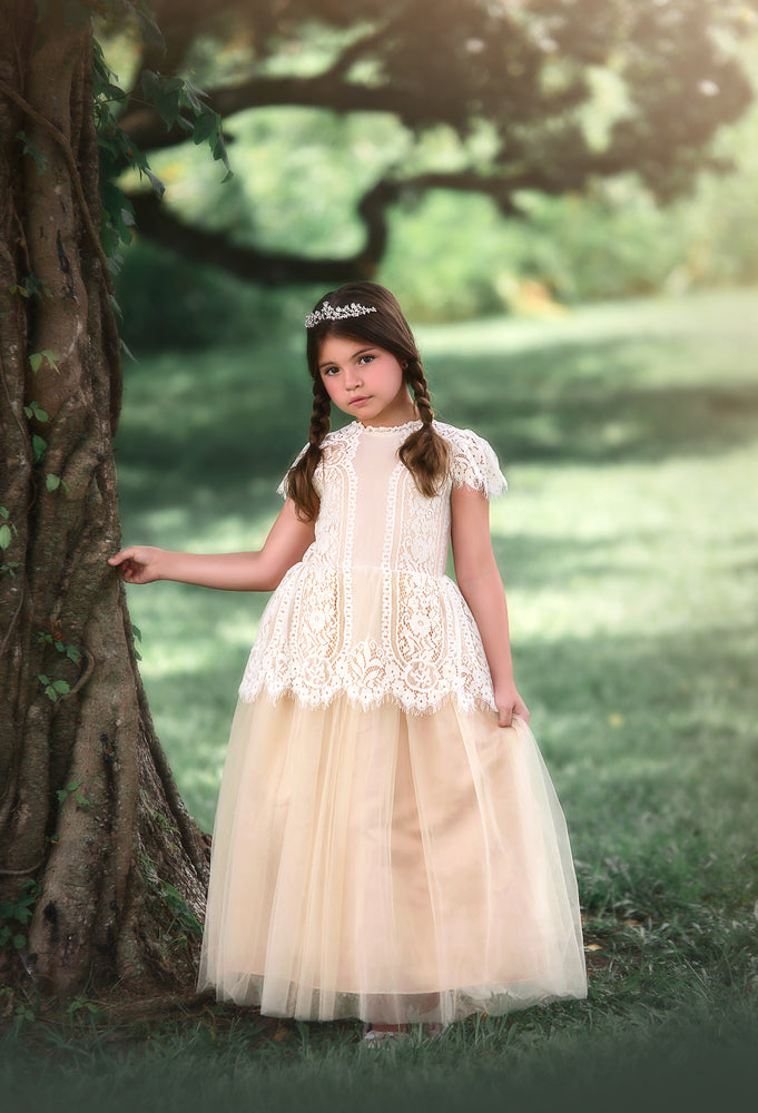 GWENDOLYN GOWN-WHITE/NATURAL