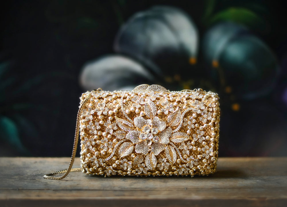 FLOR DE ORO JEWELED CLUTCH