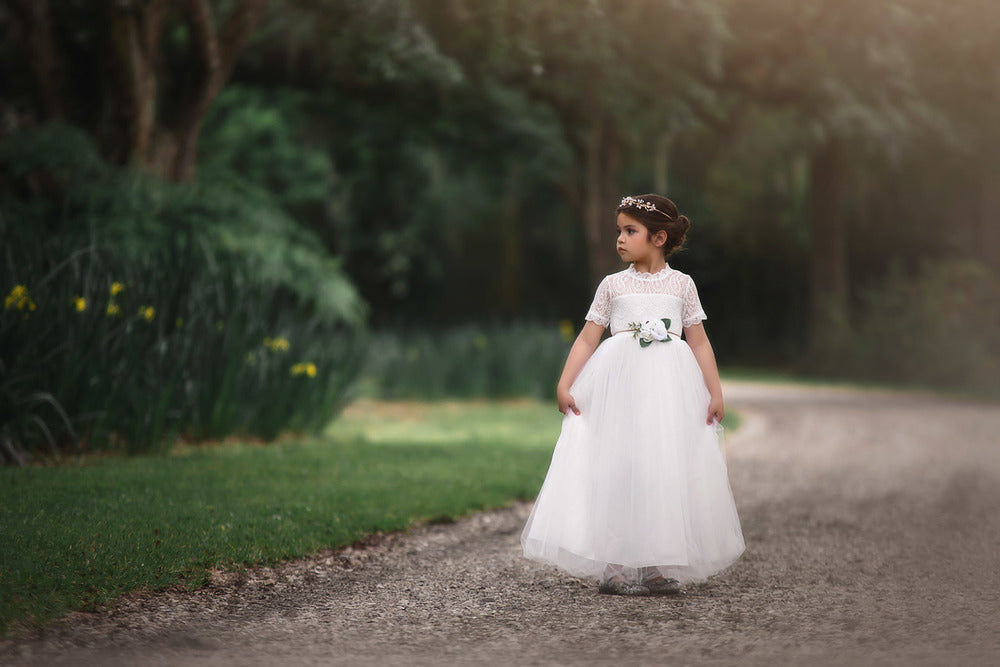 GRACIE GOWN & BELT SET WHITE