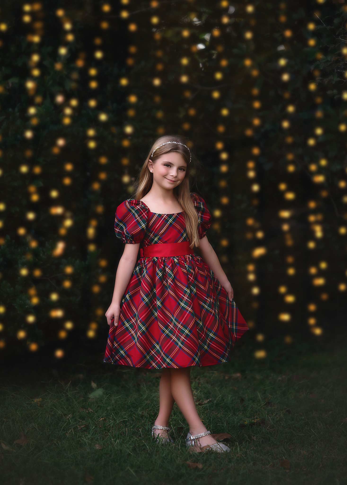 ARIELLE DRESS STEWART TARTAN