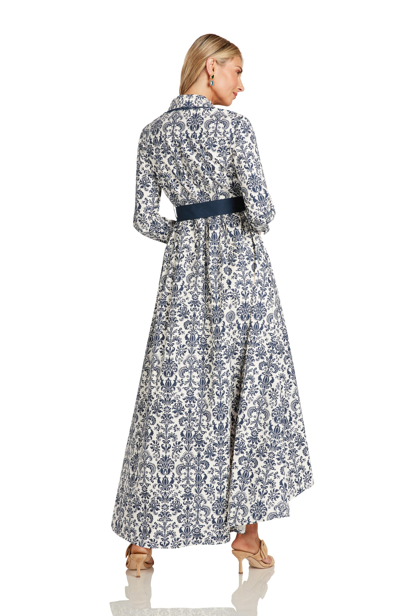 CONSTANCE MAXI DRESS NAVY DAMASK