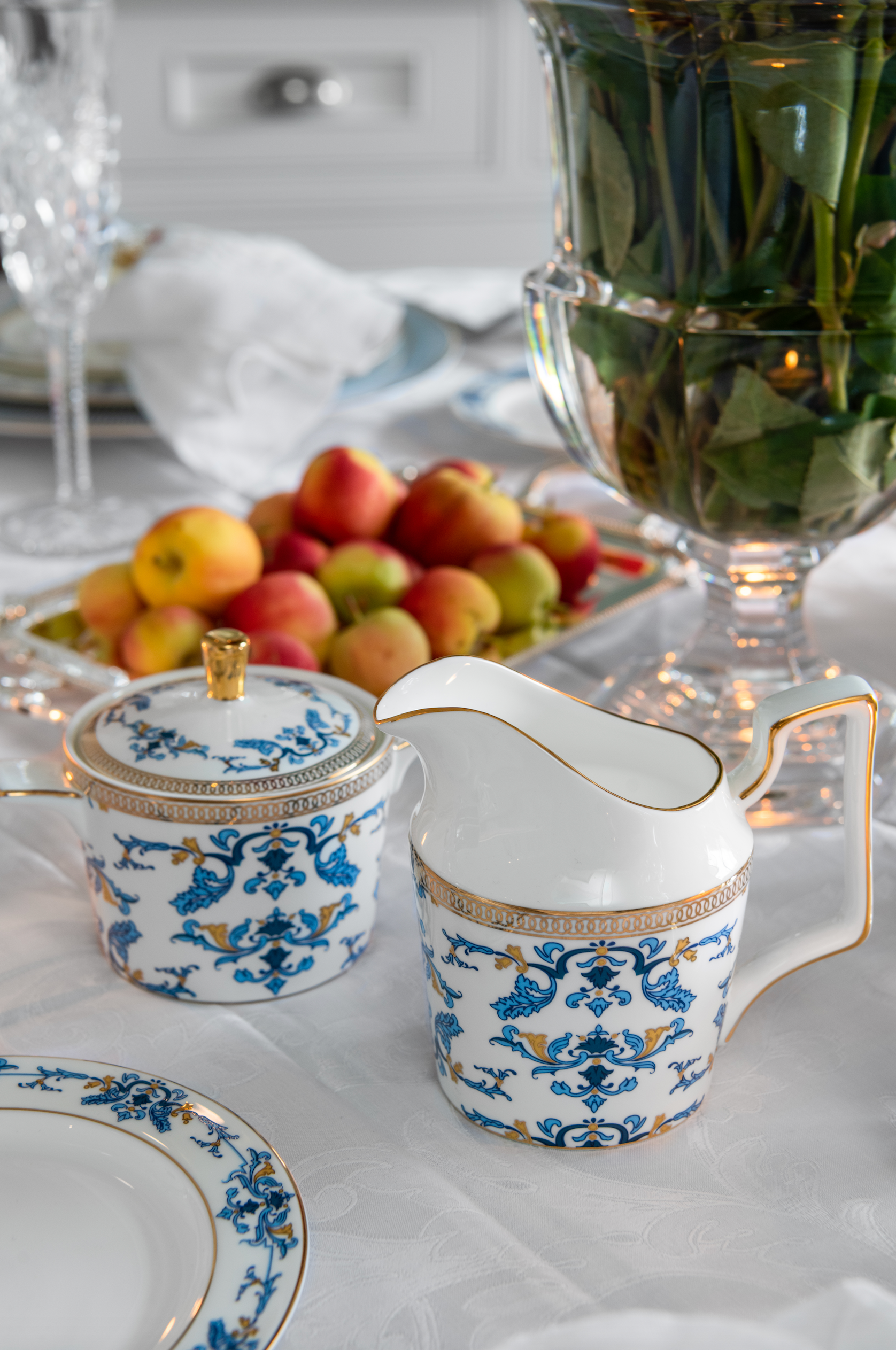 CORINNE 3PC. BONE CHINA TEA SERVICE