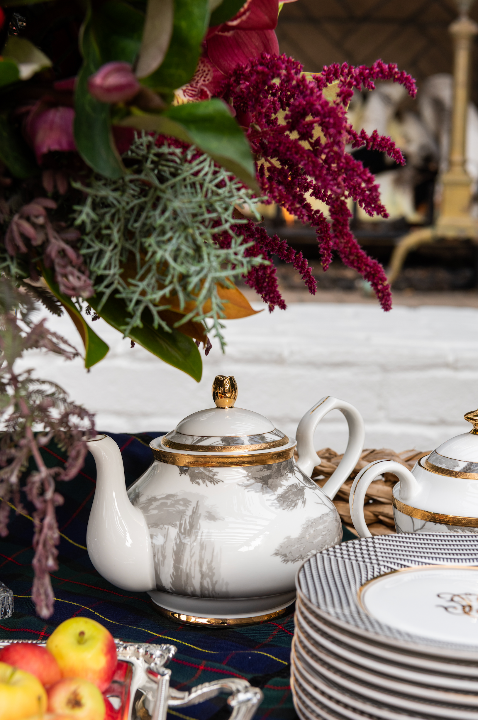 GRISAILLE BONE CHINA TEA SERVICE