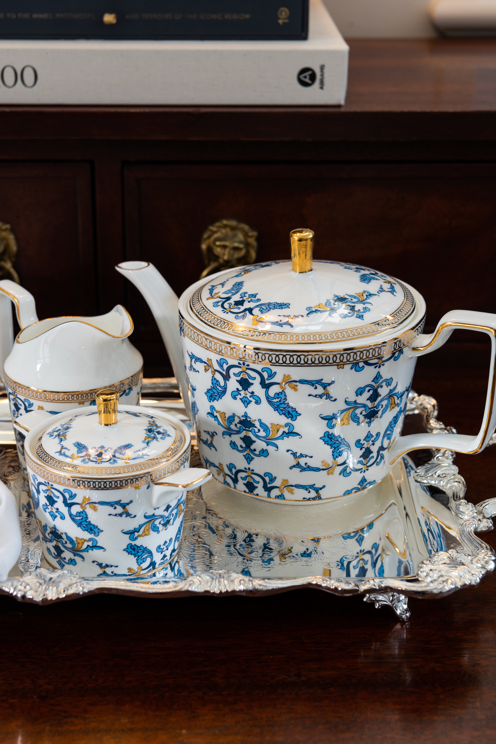 CORINNE 3PC. BONE CHINA TEA SERVICE