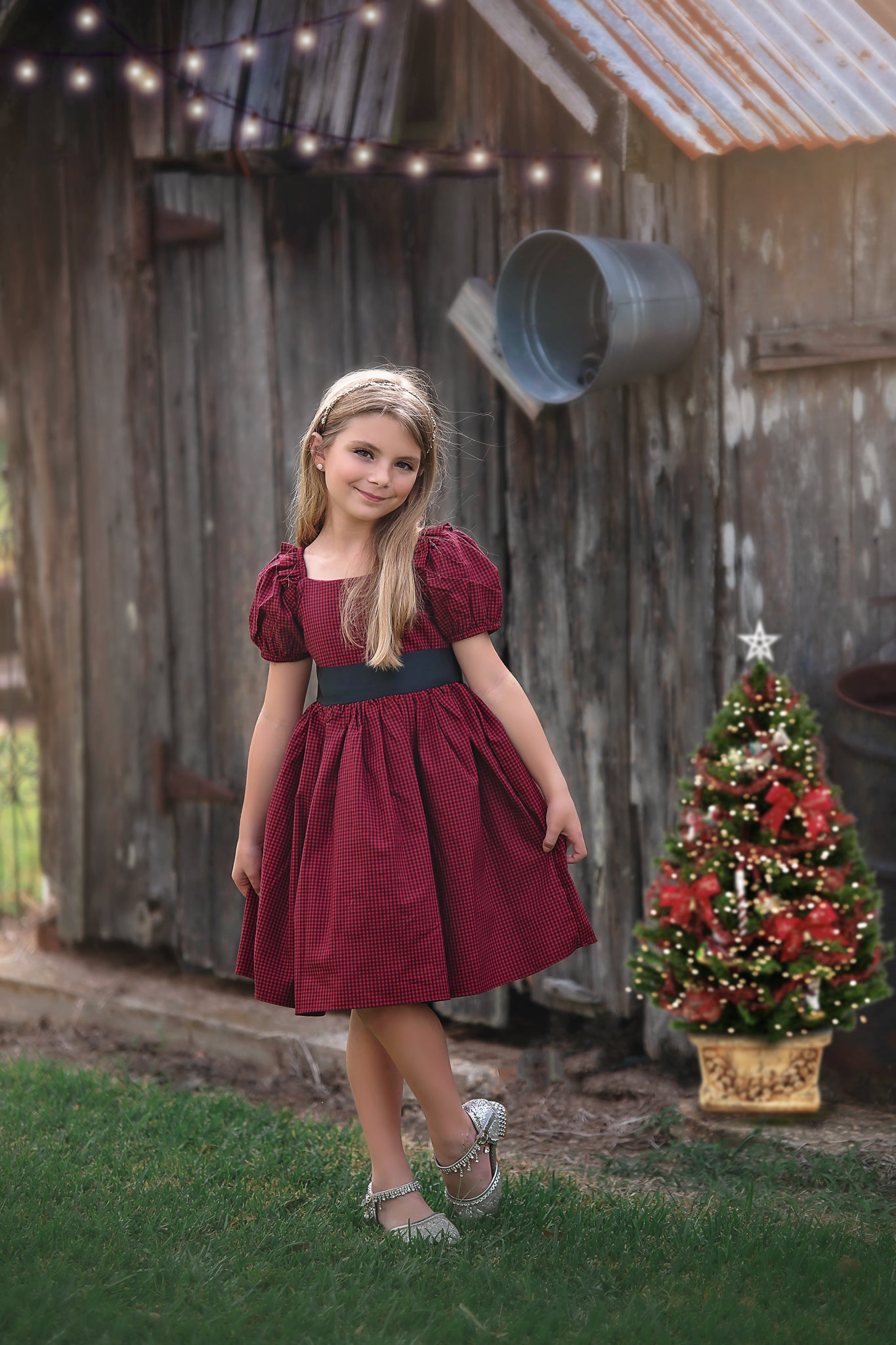 ARIELLE DRESS CRIMSON BUFFALO CHECK