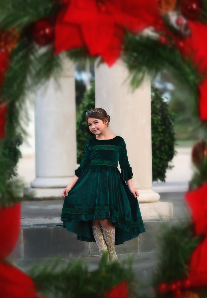 LILY DRESS EMERALD VELVET