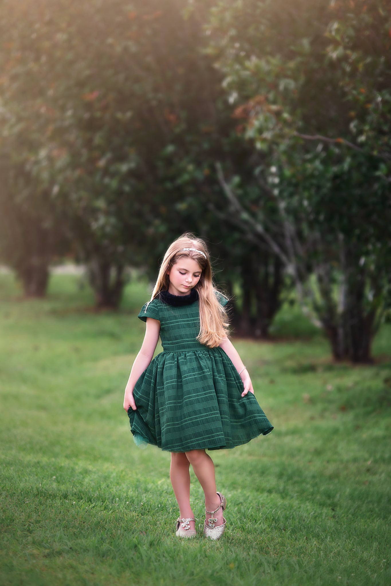 EVANGELINE DRESS EMERALD