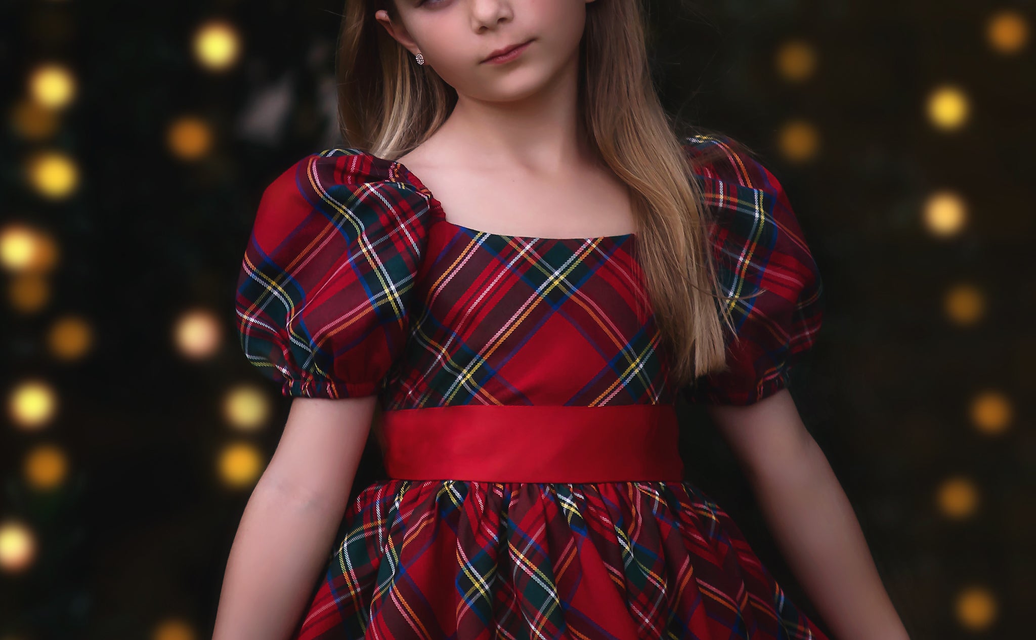 ARIELLE DRESS STEWART TARTAN