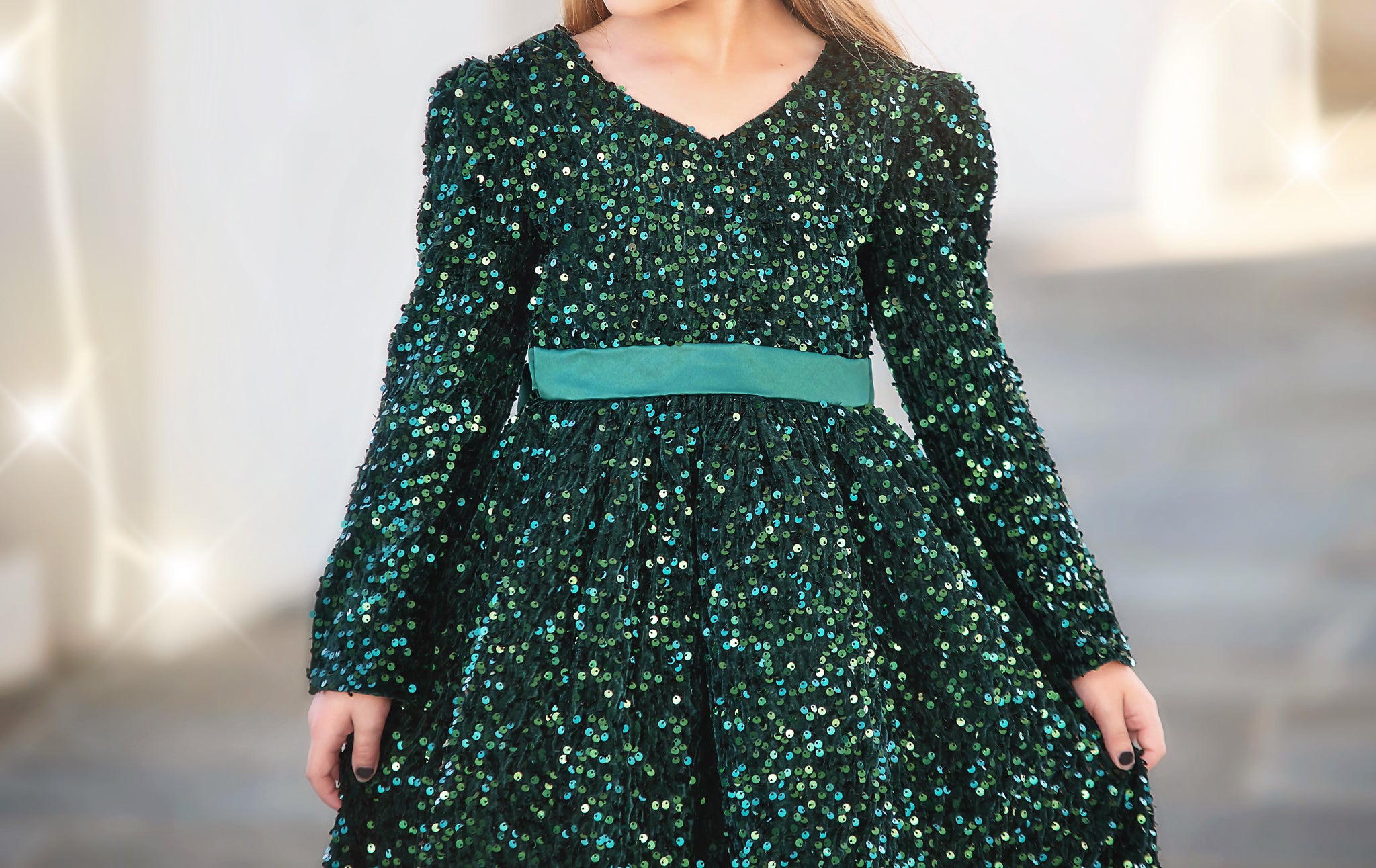 EMMA SEQUIN DRESS EMERALD