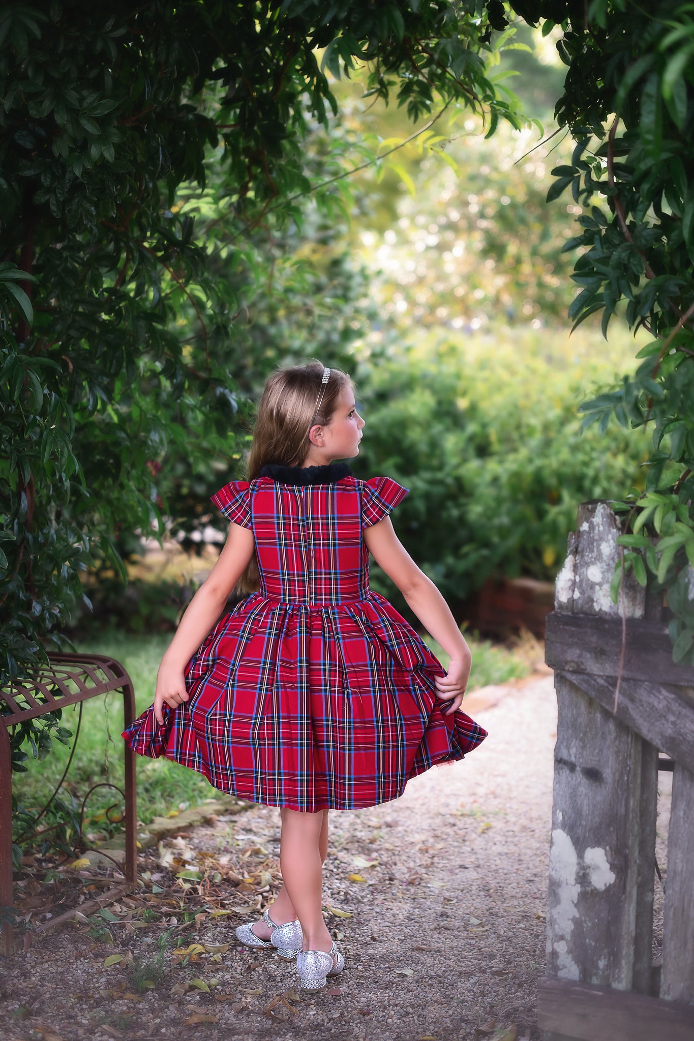 EVANGELINE DRESS ROYAL STEWART TARTAN