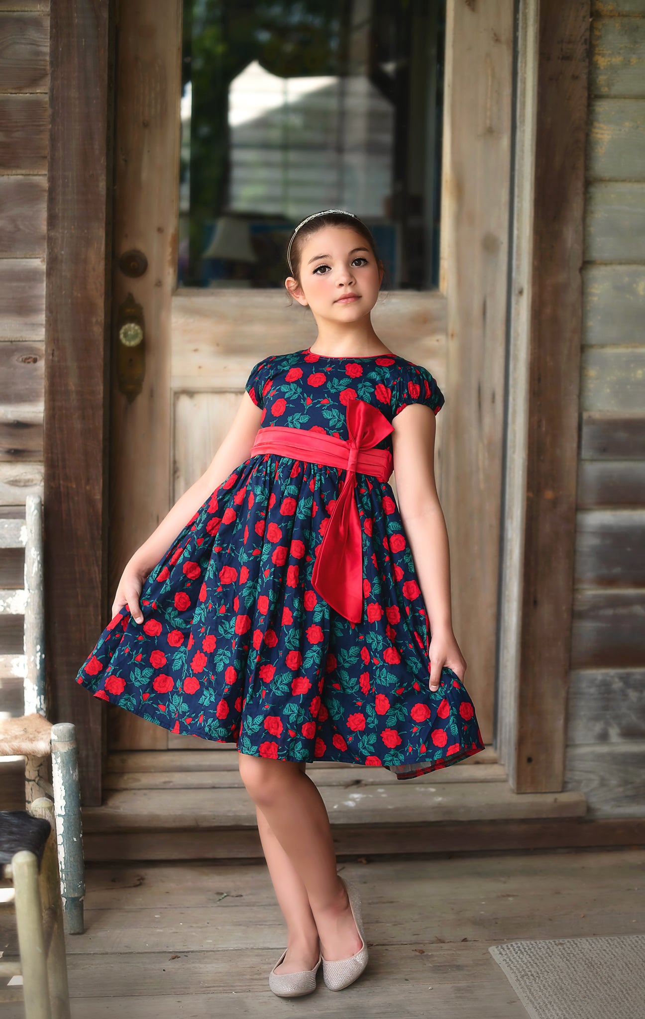 ISLA DRESS NAVY ROSE FLORAL