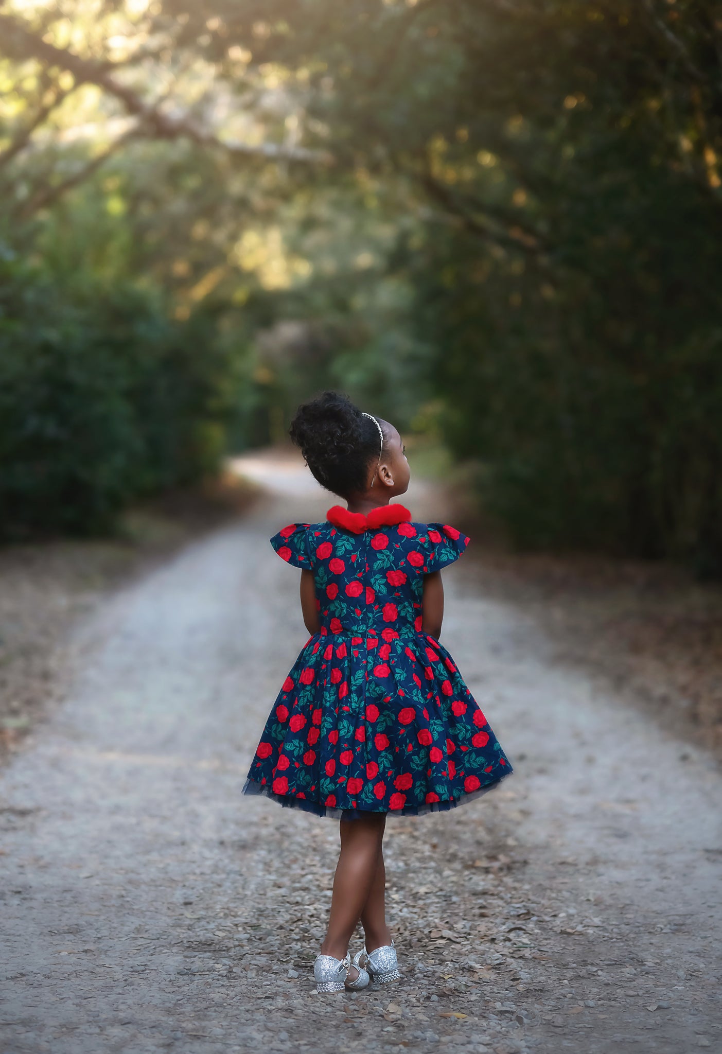 EVANGELINE DRESS NAVY ROSE FLORAL