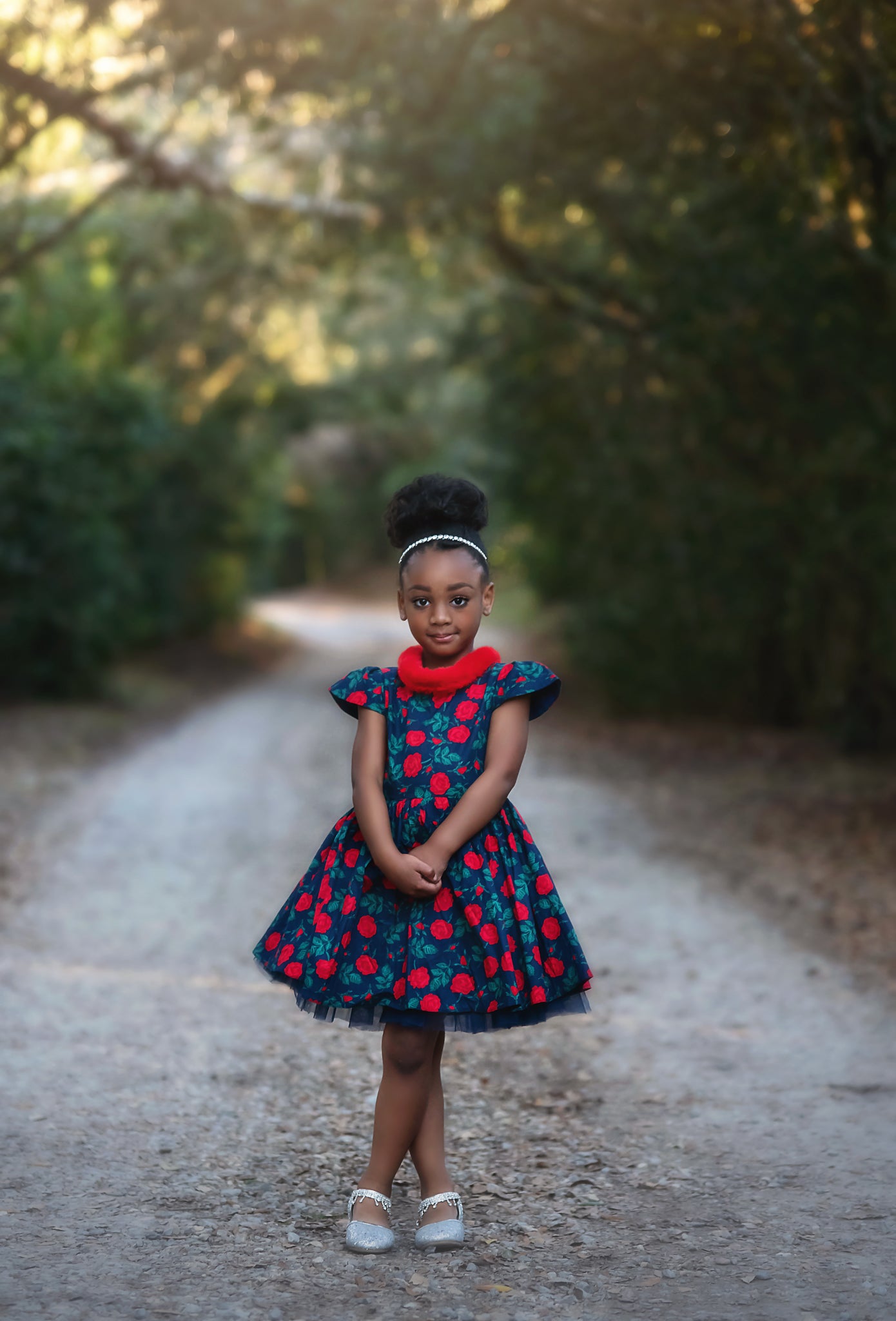 EVANGELINE DRESS NAVY ROSE FLORAL